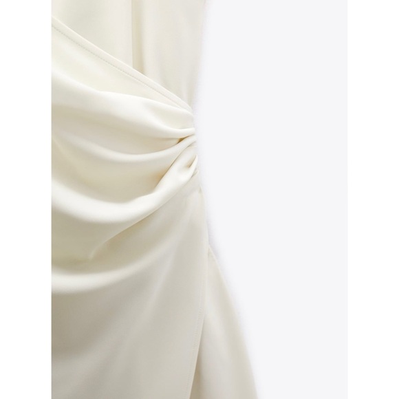 Zara sparkly strap midi dress in cream - Picture 9 of 11